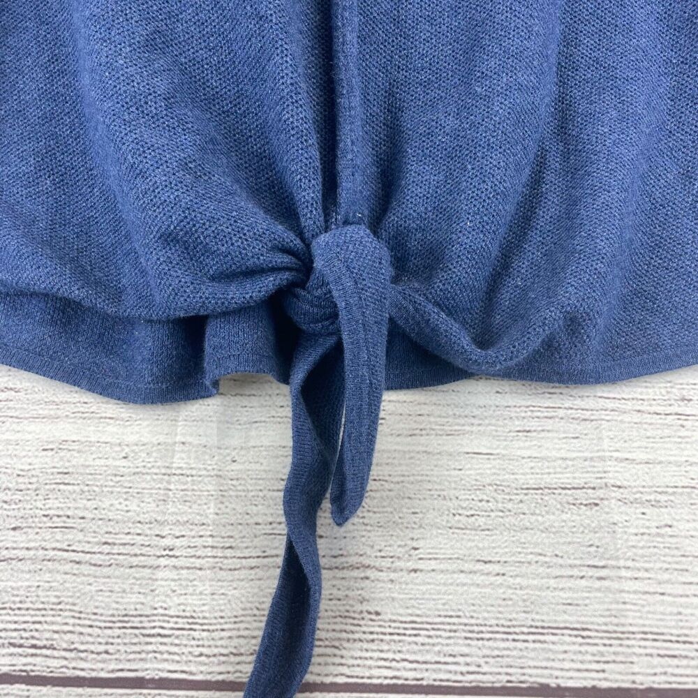 J Jill Women's Blue Tie front Pull Over Sweater Long Sleeve Size L - Picture 2 of 8
